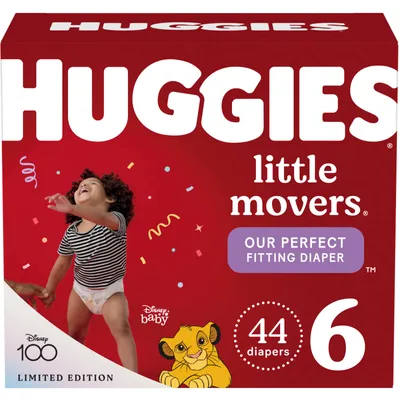 Huggies Little Movers Baby Diapers, Size 6, 44 Count