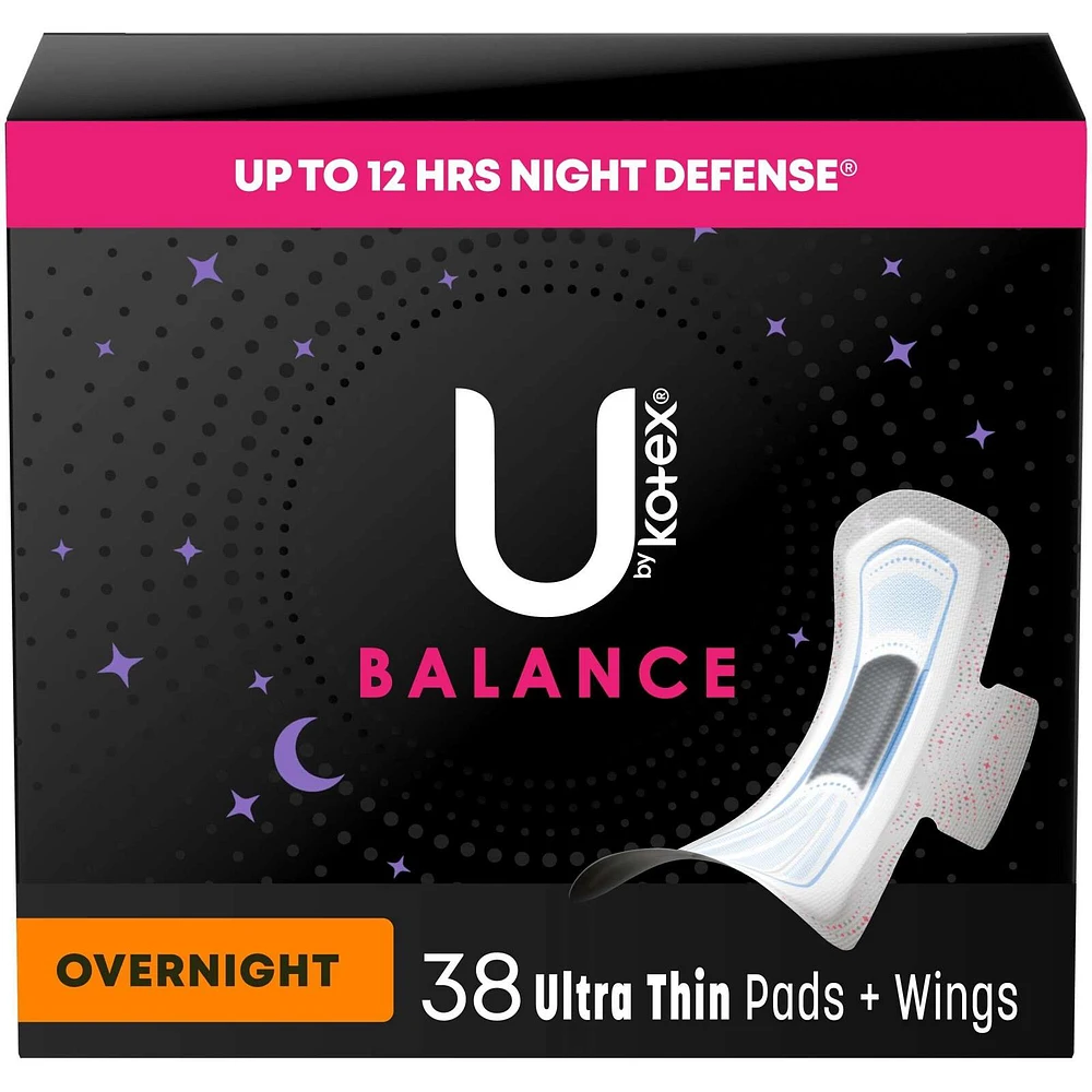 Ultra Thin Overnight Pads with Wings