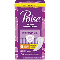 Poise Daily Microliners, Incontinence Panty Liners, 1 Drop Lightest Absorbency, Long Length