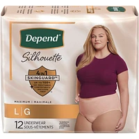 Depend Silhouette Adult Incontinence and Postpartum Underwear for Women, Large, Maximum Absorbency, Pink