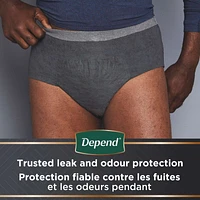 Real Fit Incontinence Underwear for Men, Disposable, Maximum Absorbency, Small/Medium, Black and Grey