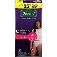 Night Defense Adult Incontinence Underwear for Women, Disposable, Overnight, Large