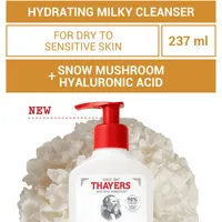 Hydrating Milky Cleanser with Hyaluronic Acid and Snow Mushroom, Natural Facial Cleanser, For All Skin Types