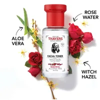 Rose Petal Alcohol-Free Witch Hazel Face Toner with Aloe Vera, Travel Size