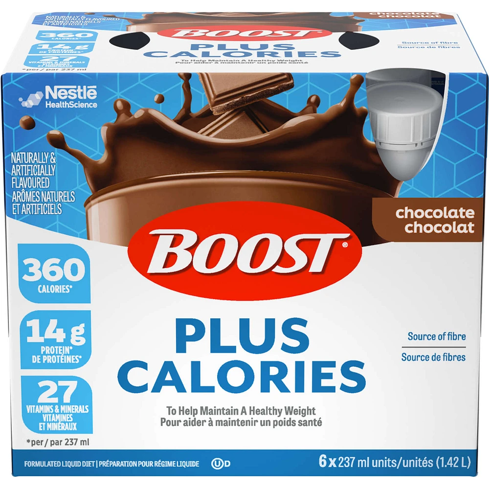 PLUS Calories Chocolate Formulated Liquid Diet Drink, 6 x 237ml