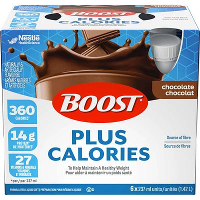 PLUS Calories Chocolate Formulated Liquid Diet Drink, 6 x 237ml