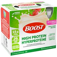 High Protein Strawberry Meal Replacement Drink, Pack of 6, 6 x 237 ml