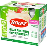 High Protein Strawberry Meal Replacement Drink, Pack of 6, 6 x 237 ml