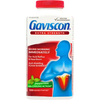 Gaviscon Extra Strength Chewable Foamtabs Peppermint with Cooling Action