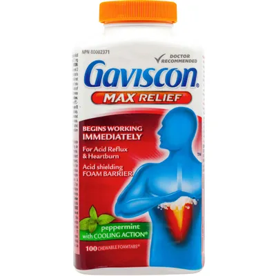 Gaviscon Max Relief Chewable Foamtabs Peppermint with Cooling Action