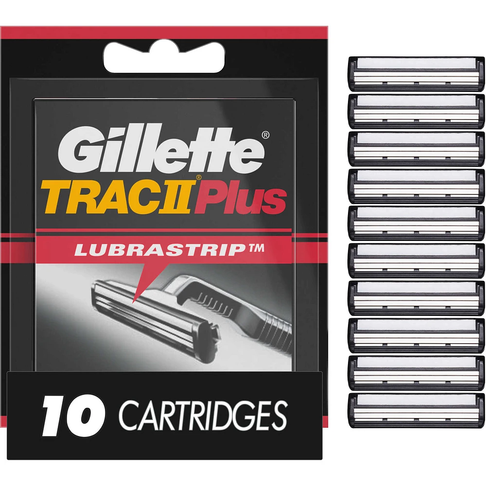 Gillette Trac II Men's Razor Blades, 10 Refills