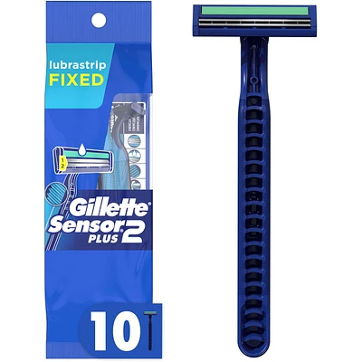 Gillette Sensor2 Plus Men’s Disposable Razors - 10 Pack