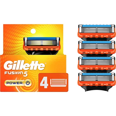 Gillette Fusion5 Power Men's Razor Blades, 4 Refills