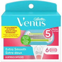 Gillette Venus Extra Smooth Women's Razor Blade, 6 Refills