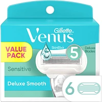 Gillette Venus Extra Smooth Sensitive Women's Razor Blade Refills, 6 Refills