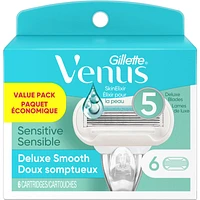 Gillette Venus Extra Smooth Sensitive Women's Razor Blade Refills, 6 Refills