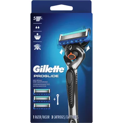 Gillette ProGlide Men's Razor Handle + 3 Blade Refills