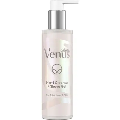 Gillette Venus for Pubic Hair and Skin, 2-in-1 Cleanser + Shave Gel, 190 mL