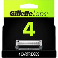 Razor Blade Refills, Compatible with GilletteLabs with Exfoliating Bar and Heated Razor, 4 Refills