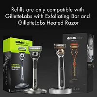 Razor Blade Refills, Compatible with GilletteLabs with Exfoliating Bar and Heated Razor, 4 Refills