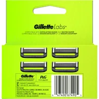 Razor Blade Refills, Compatible with GilletteLabs with Exfoliating Bar and Heated Razor, 4 Refills