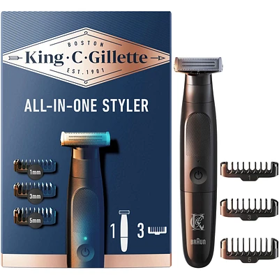 King C. Gillette All-in-one Styler with new CenterCut technology for ultimate efficacy & closeness, cordless design, and easy, fast grooming