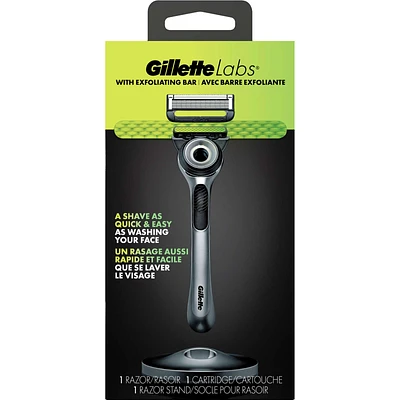 GilletteLabs with Exfoliating Bar Razor for Men - 1 Handle, 1 Razor Blade Refill