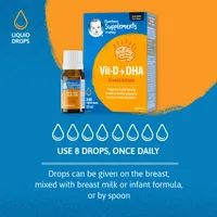 Supplements for Baby Vitamin D and DHA, For Babies 0-2 Years, Drops