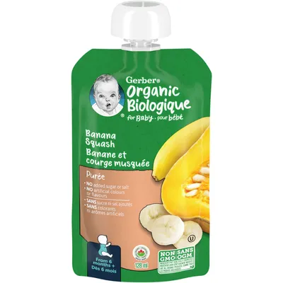 Organic Purée Banana Squash Baby Food