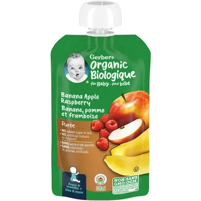 Organic Purée Banana Apple Raspberry Baby Food