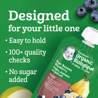 Organic Purée Pear Banana Blueberry Baby Food