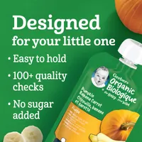 Organic Purée Pumpkin Banana Carrot Baby Food