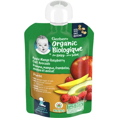 Organic Toddler Purée Apple Mango Raspberry Avocado Oat
