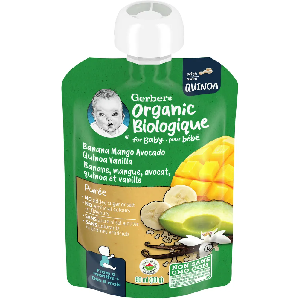 Organic Toddler Purée Banana Mango Avocado Vanilla Quinoa