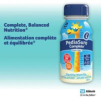 PediaSure Complete®, Nutritional Supplement, 4 x 235 mL, Vanilla – Kids nutritional shake containing DHA and vitamins, helps promote weight gains when taken twice a day