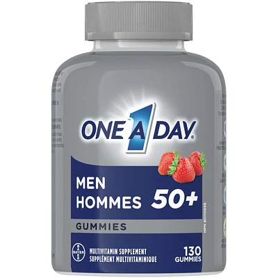 One A Day Men 50 Plus Multivitamin Gummies- Advanced Multivitamin Gummy with Immunity Support & B-Complex, Formulated with Vitamins & Minerals for Men 50+, 130 Gummies