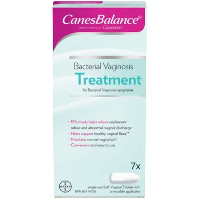 CanesBalance Bacterial Vaginosis Treatment For BV Symptoms - BV Treatment For Women, Relieves Vaginal Odor, Maintains Normal Vaginal pH, Supports Vaginal Health, 7 Soft Vaginal Tablets With Applicator