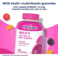 Multi+ Hair, Skin & Nails Multivitamin Gummies - Daily Vitamin Plus Support For Healthy Hair, Skin And Nails With Biotin And Vitamins A, C, E And Zinc For Women and Men