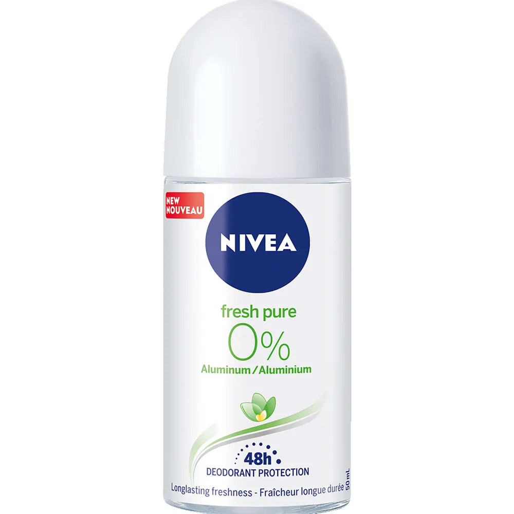 NIVEA Fresh Pure 0% Aluminum 48H Roll-On Deodorant (50 mL)