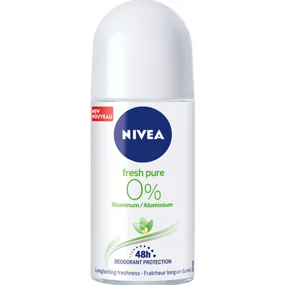NIVEA Fresh Pure 0% Aluminum 48H Roll-On Deodorant (50 mL)