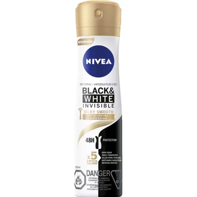 NIVEA Black & White Invisible 48H Protection Silky Smooth Dry Spray (150 mL)