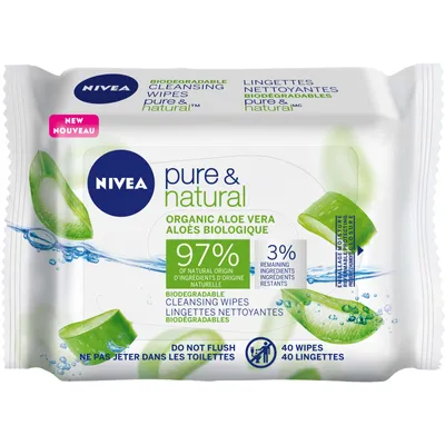 Biodegradable pure & natural ™ Cleansing Wipes
