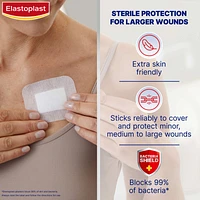 Sensitive XL Dressings | Large Plasters for Post-Operative and Everyday Acute Wounds | Extra Skin Friendly Sterile Dressings | Dermatologically approved | Bacteria Shield