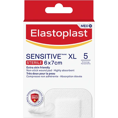 Sensitive XL Dressings | Large Plasters for Post-Operative and Everyday Acute Wounds | Extra Skin Friendly Sterile Dressings | Dermatologically approved | Bacteria Shield