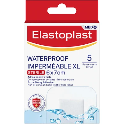 Waterproof XL Dressings | Large Plasters for Post-Operative and Everyday Acute Wounds | Extra Skin Friendly Sterile Dressings | Dermatologically approved | Bacteria Shield
