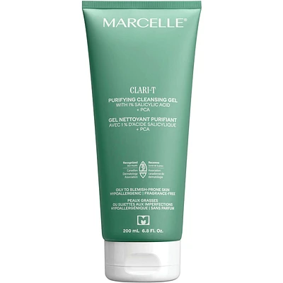 Clari-T Purifying Cleansing Gel
with 1% Salicylic Acid + PCA