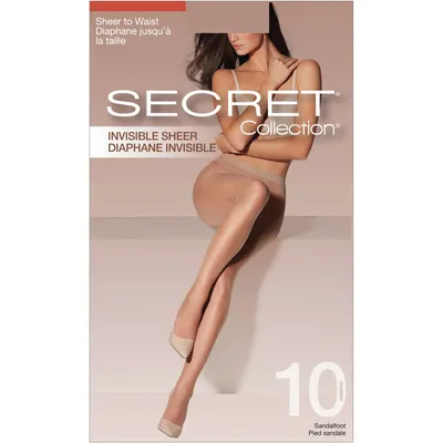Invisible Sheer, Sheer to Waist Pantyhose with Sandalfoot