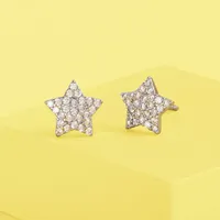 24K Dip Pave Star Ear Cs