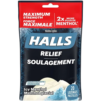 Halls Centres Icy Menthol Cough Drops 20.0 Count