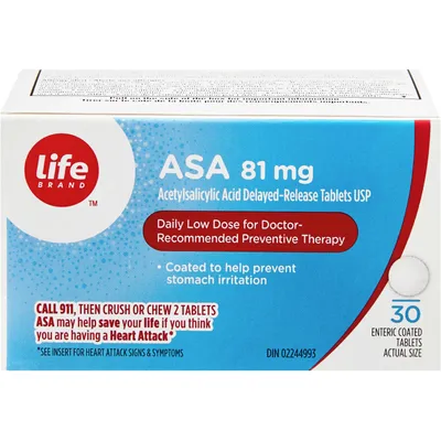 ASA 81mg
Acetylsalicylic Acid Tablets USP